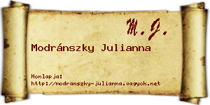 Modránszky Julianna névjegykártya
