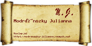 Modránszky Julianna névjegykártya