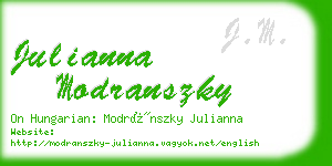 julianna modranszky business card